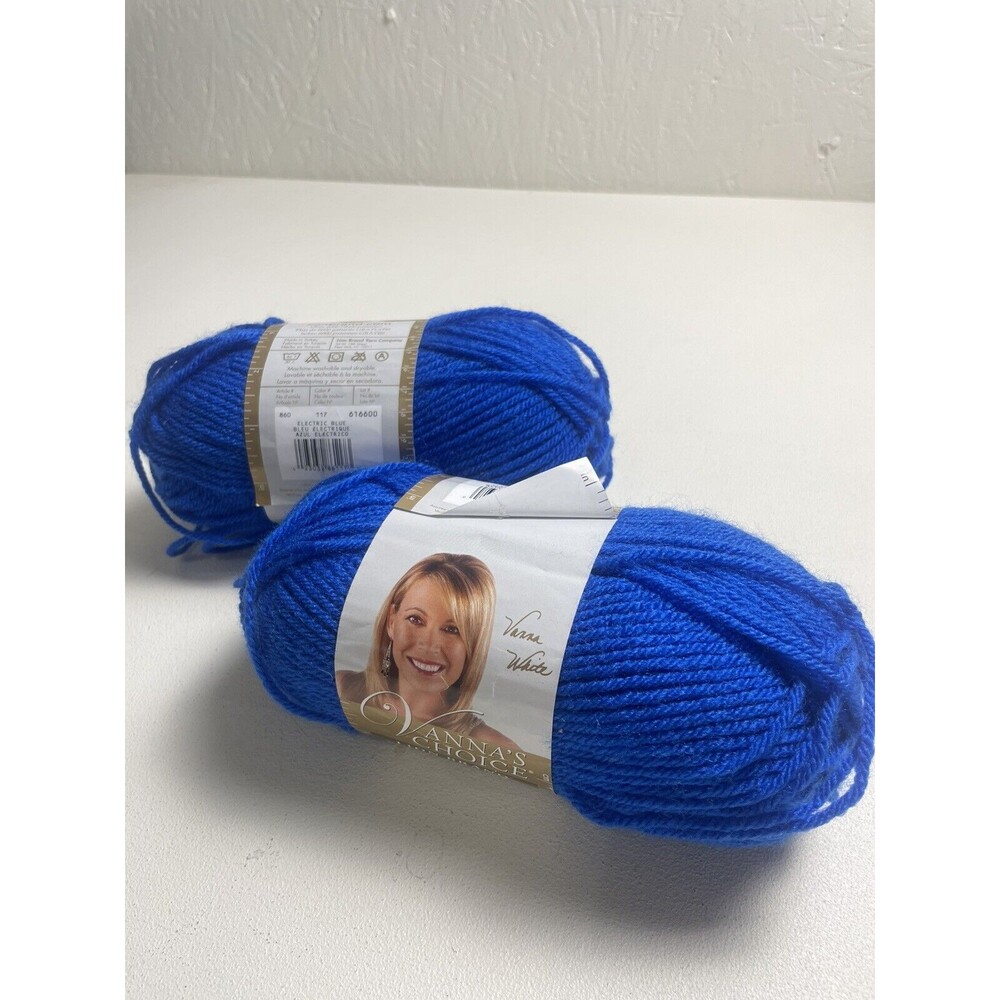 lion brand vanna's choice yarn Electric Blue 2 Skeins